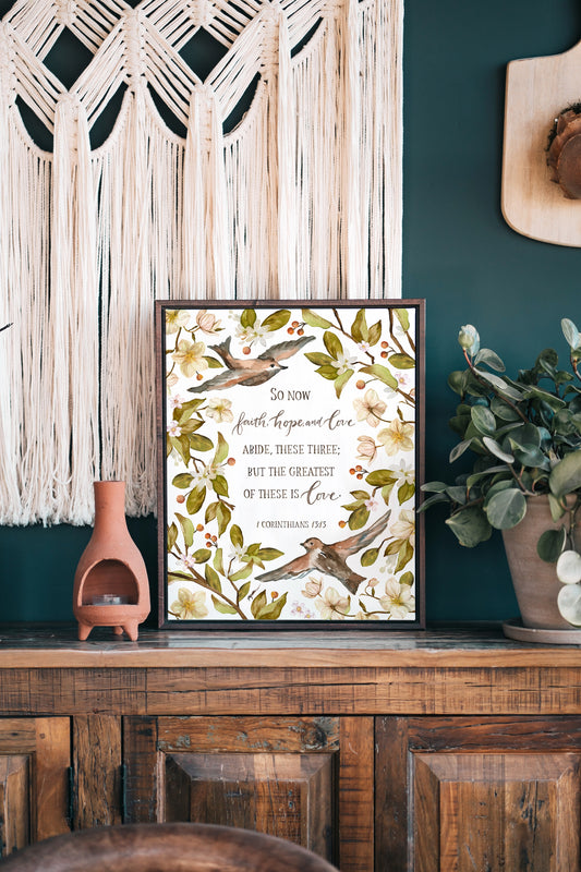 1 Corinthians 13:13 | Faith, Hope, Love Canvas