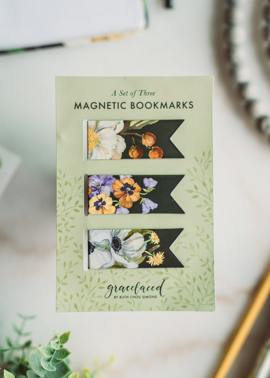 Floral Magnetic Bookmark Set