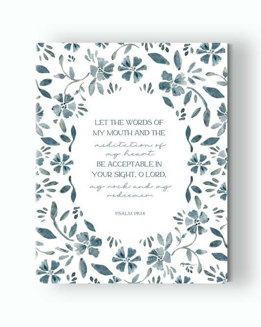 Psalm 19:14 | Let The Words Canvas