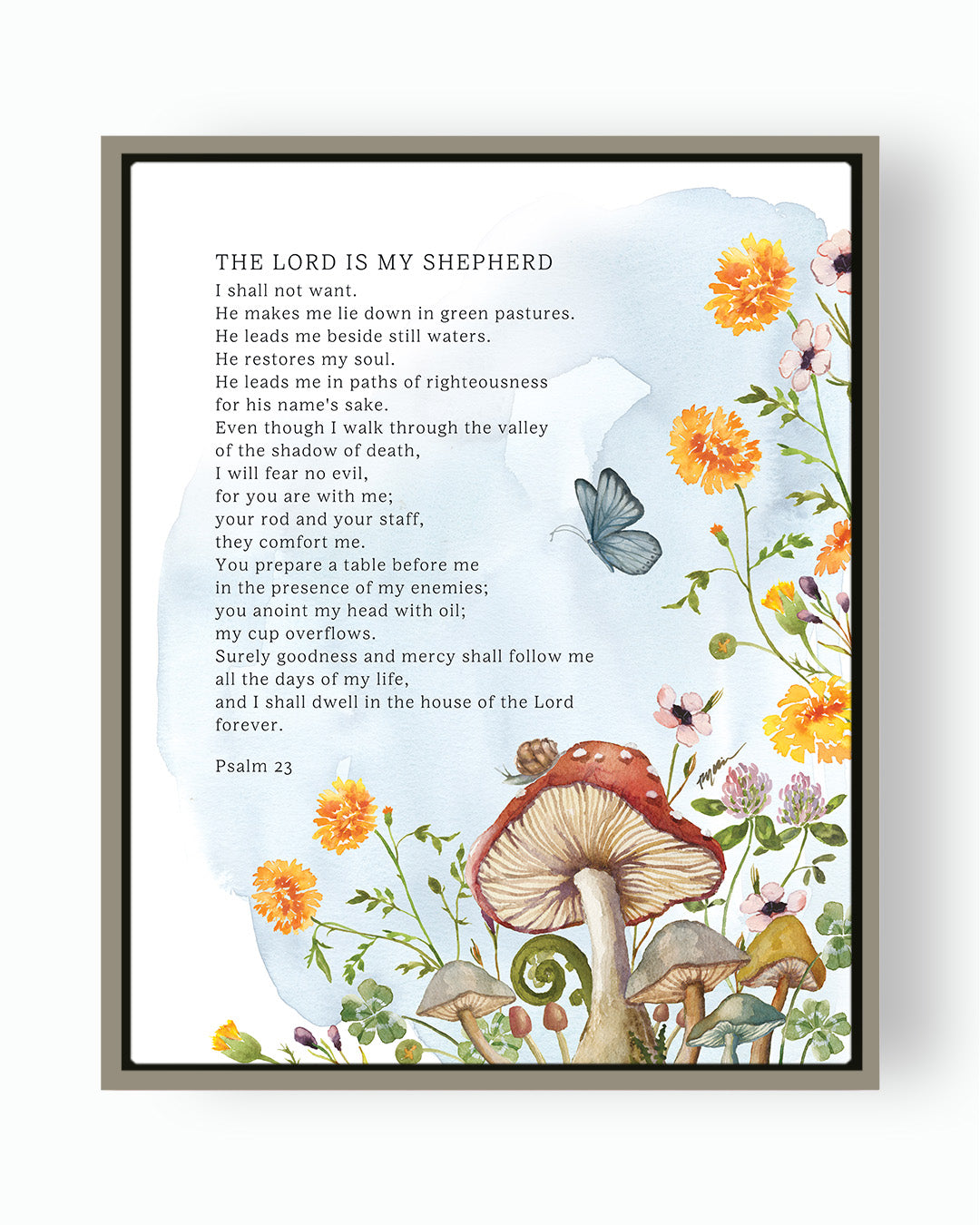 Home Is Right Where You Are, Ruth Chou Simons, mushrooms, whimsical, butterfly, the lord is my shepherd, childrens wall art