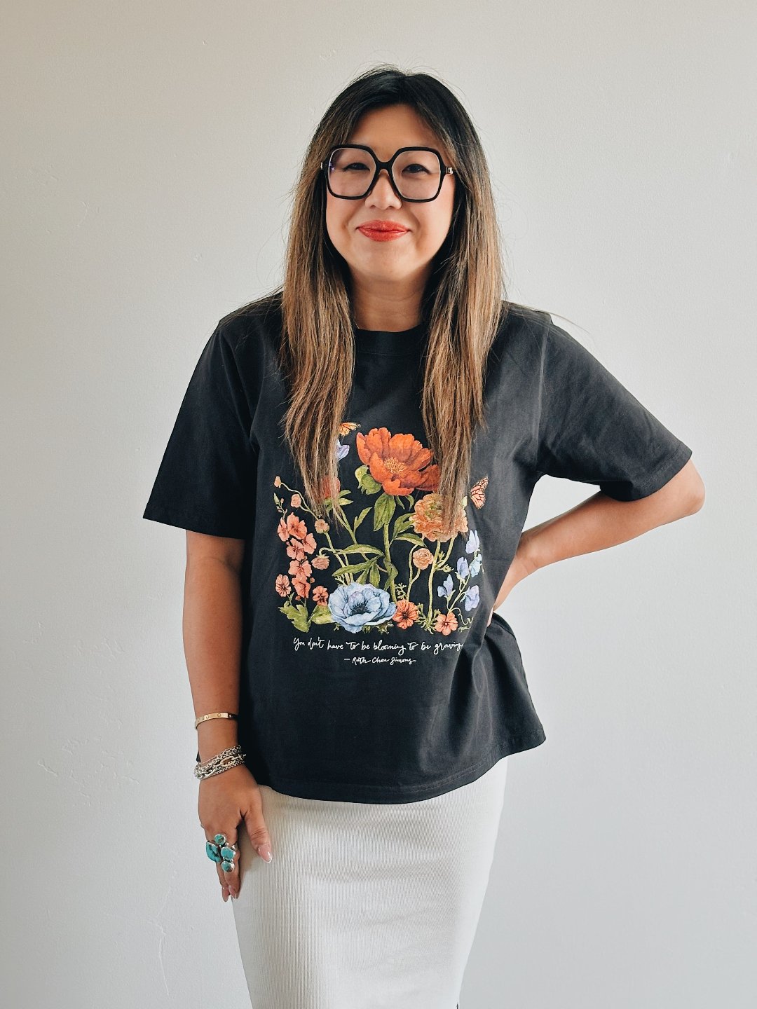 ruth chou simons, tshirt, flower shirt, peony, inspirational shirt