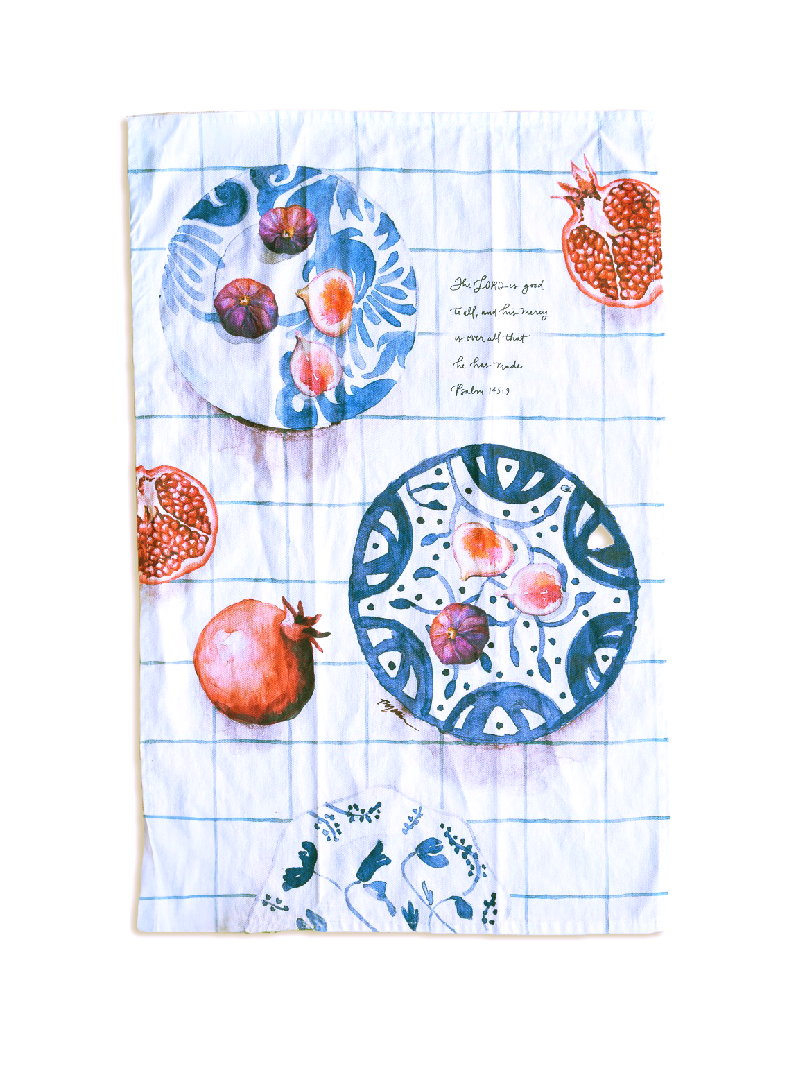 psalm 145, faithful everyday, tea towel set, tea towels, beautiful, Christian, ruth chou simons, cute tea towel, pomegranate