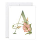 GraceLaced letter A personalized monogrammed note card by Ruth Chou Simons