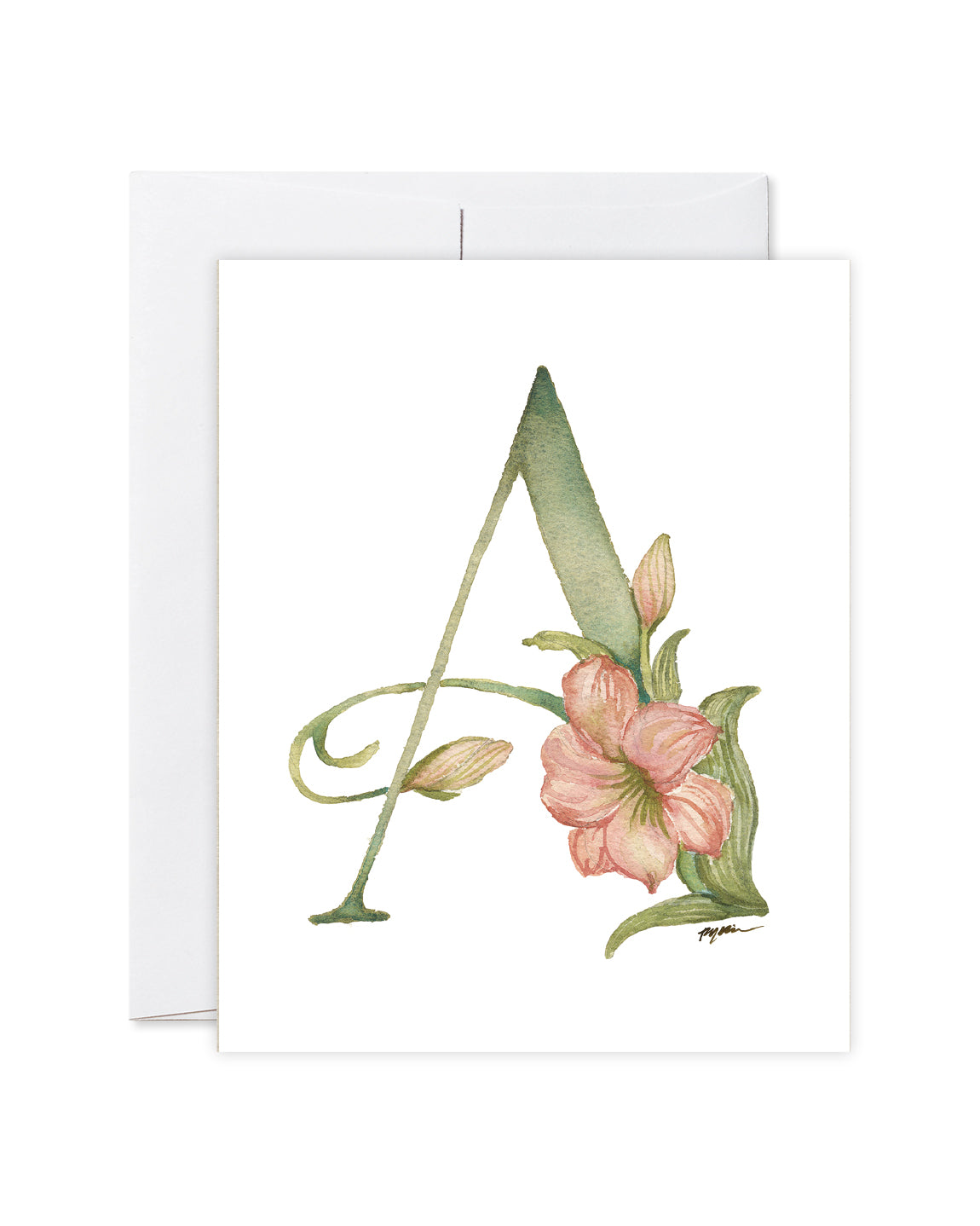 GraceLaced letter A personalized monogrammed note card by Ruth Chou Simons