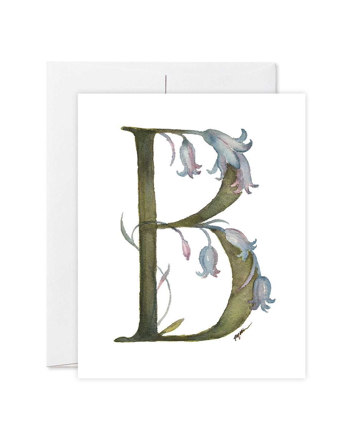 GraceLaced letter B personalized monogrammed note card by Ruth Chou Simons