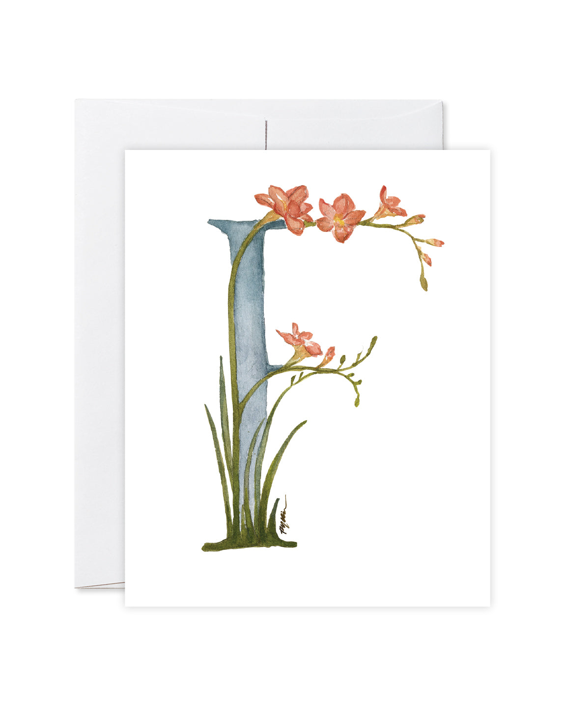 GraceLaced letter F personalized monogrammed note card by Ruth Chou Simons
