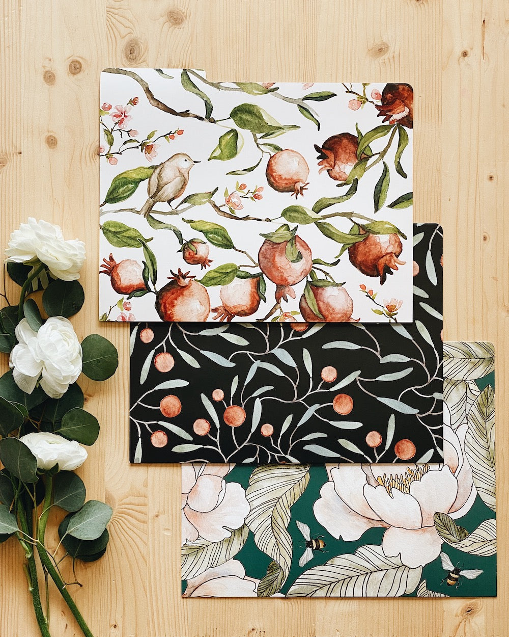 Black Floral Wrapping Paper