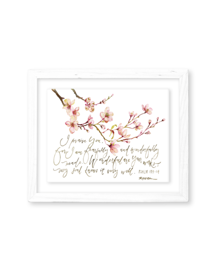 Fearfully and Wonderfully Made (White) Print