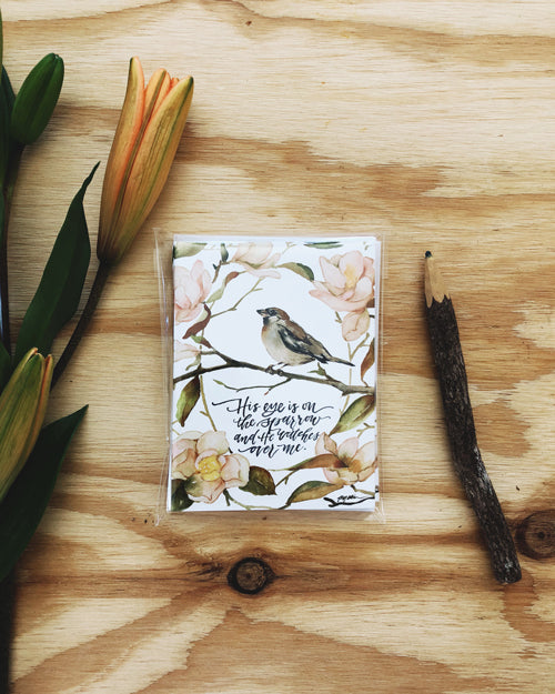 His Eye Is On The Sparrow Notecards