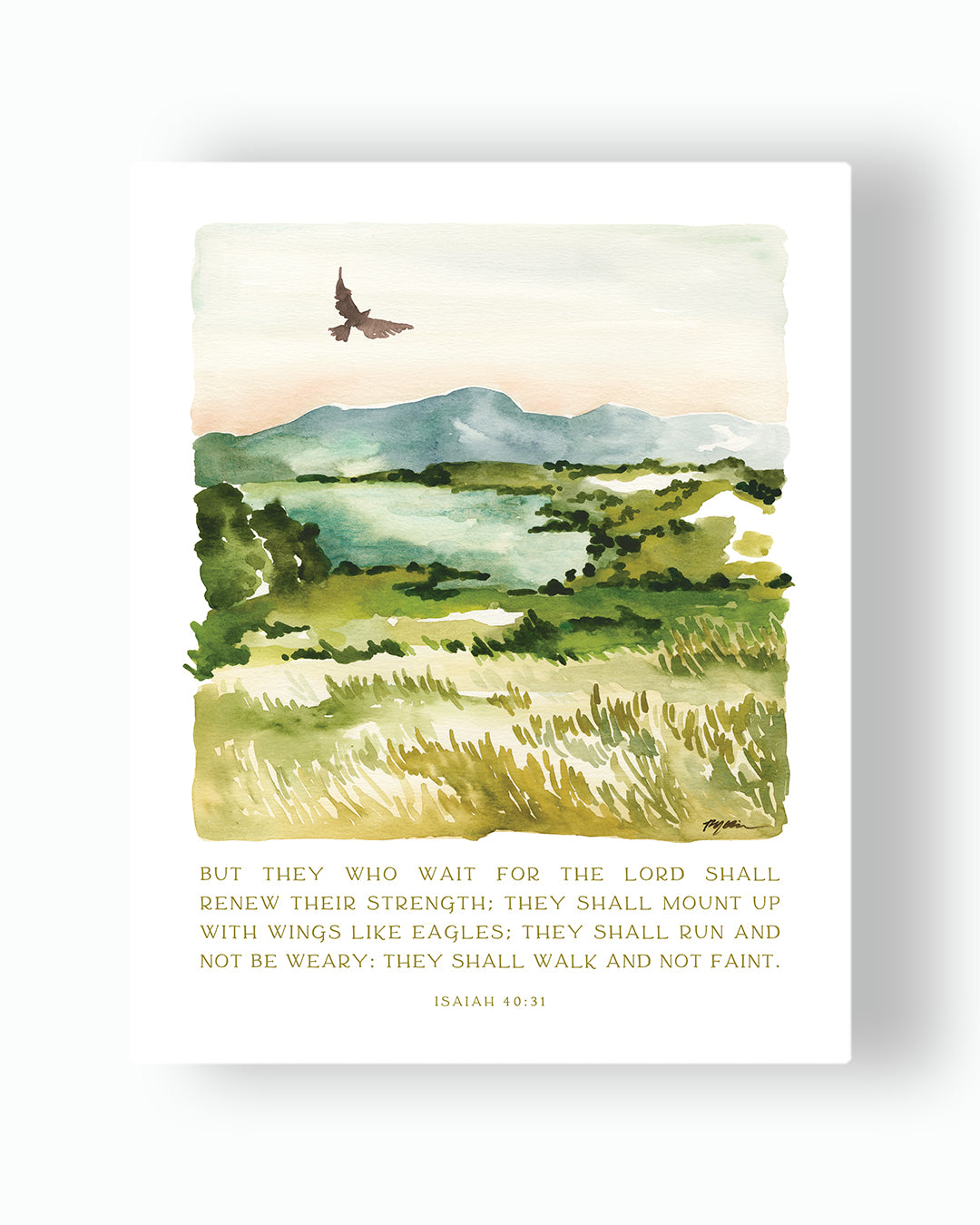 Isaiah 40:31 Bible verse-wings like eagles wall art canvas