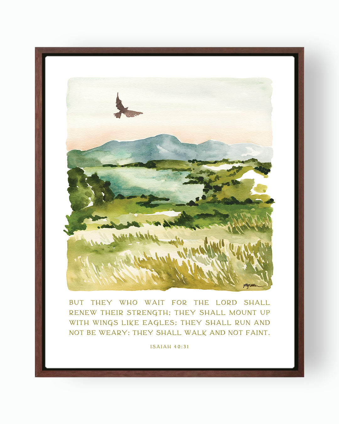 Isaiah 40:31 Bible verse-wings like eagles wall art framed canvas