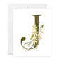 GraceLaced letter J personalized floral watercolor monogrammed note card by Ruth Chou Simons