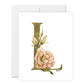 GraceLaced letter L personalized floral watercolor monogrammed note card by Ruth Chou Simons