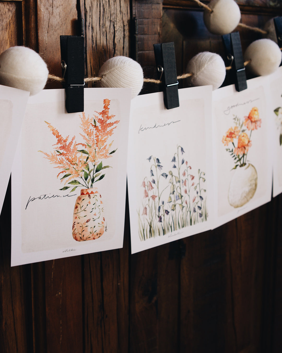 GraceLaced floral watercolor fruit of the spirit art print set