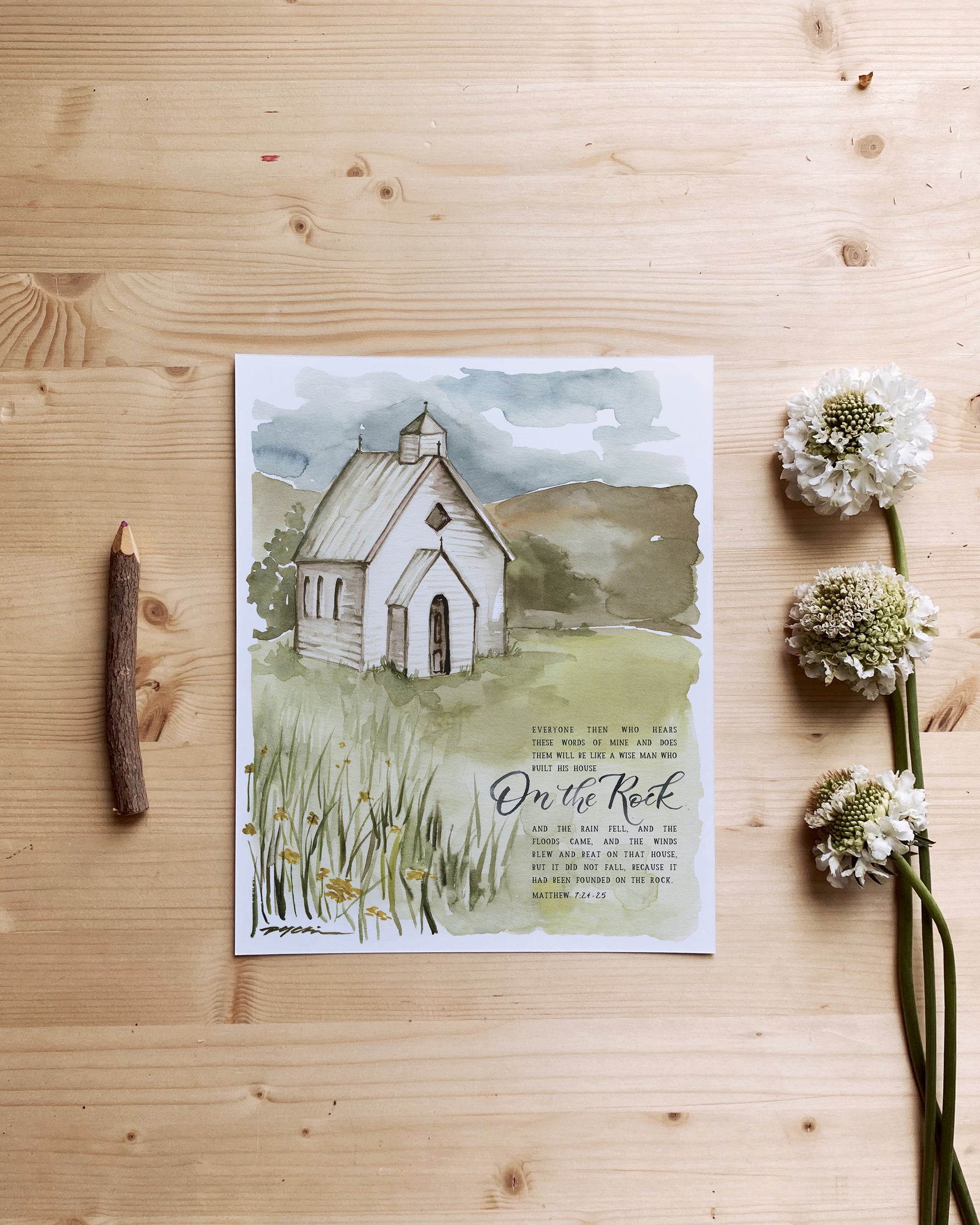 Matthew 7:24-25 | On the Rock Print – GraceLaced