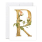 GraceLaced letter R personalized floral watercolor monogrammed note card by Ruth Chou Simons