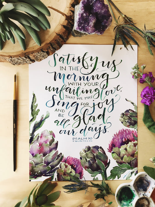 Satisfy Us in the Morning (White) Print