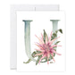 GraceLaced letter U personalized floral watercolor monogrammed note card by Ruth Chou Simons