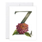 GraceLaced letter Z personalized floral watercolor monogrammed note card by Ruth Chou Simons